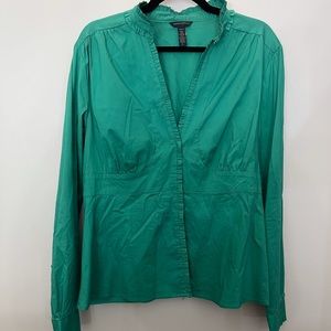 Banana Republic XL Stretch Green Button Down Blouse